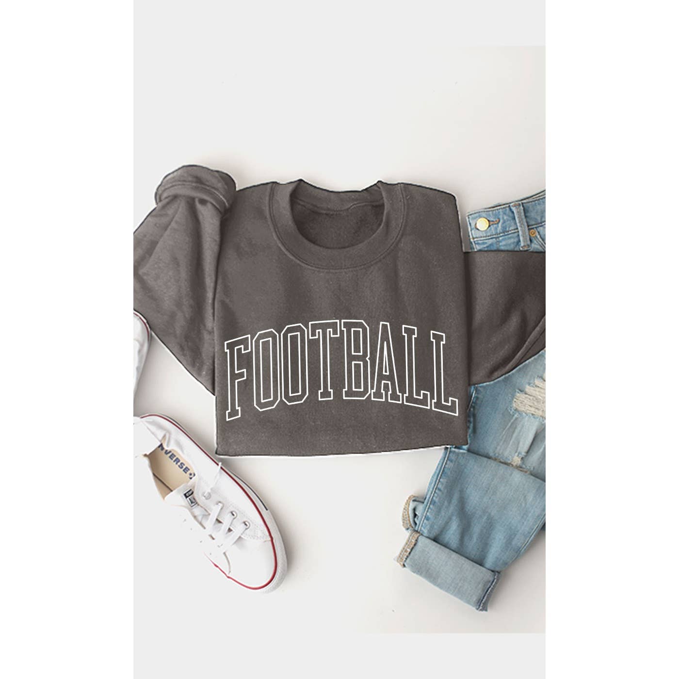 SWEATSHIRT: Retro Football Graphic Fleece Sweatshirt