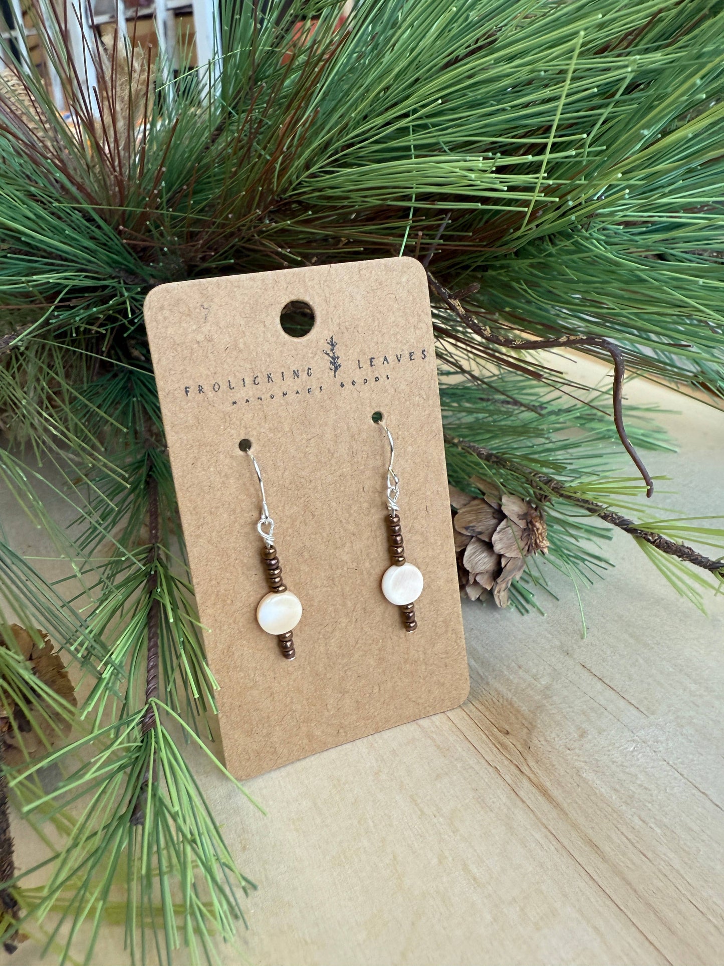 JEWELRY: Bronze Shell Beaded Earrings