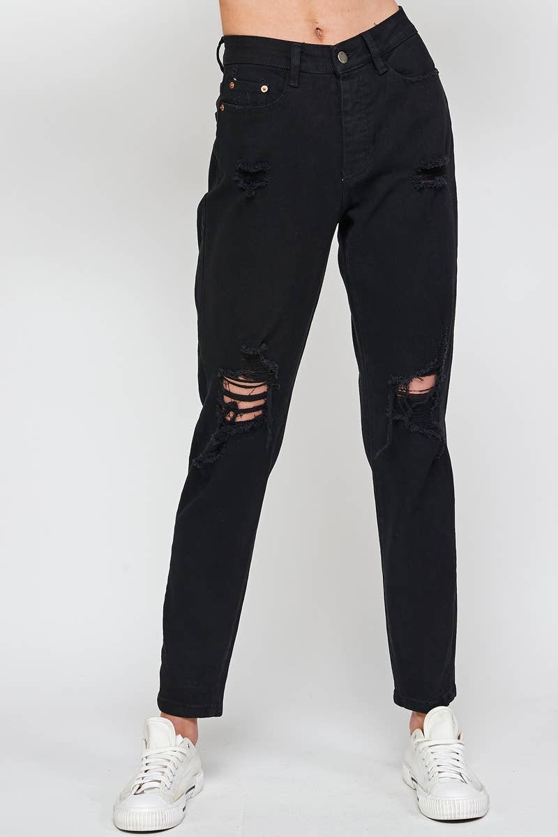 JEANS: White - High Rise Mom Jeans