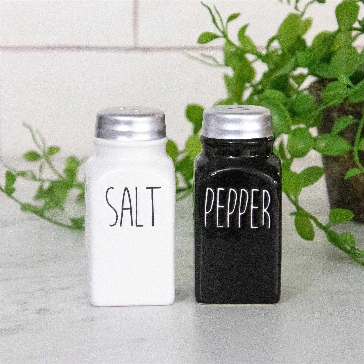 Salt And Pepper Shakers - Black And White (Pk/02 Pr)