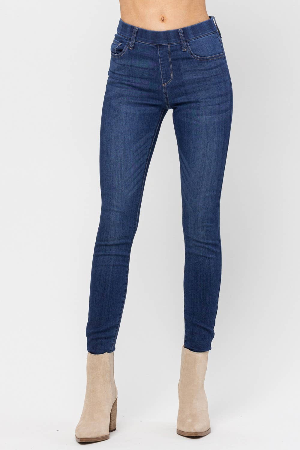 PLUS Jeans Jelly Mid Rise Pull On Skinny