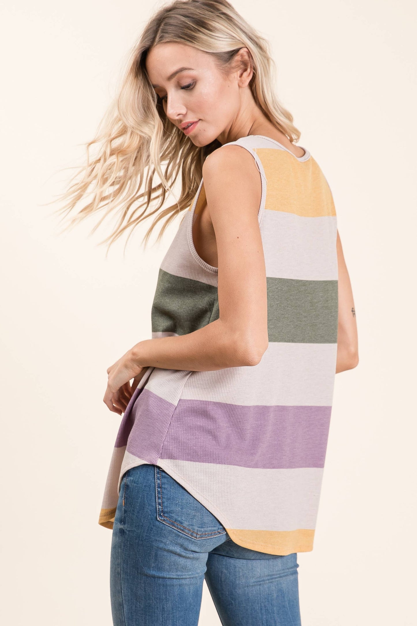 TOPS: BOLD STRIPED SLEEVELESS TOP