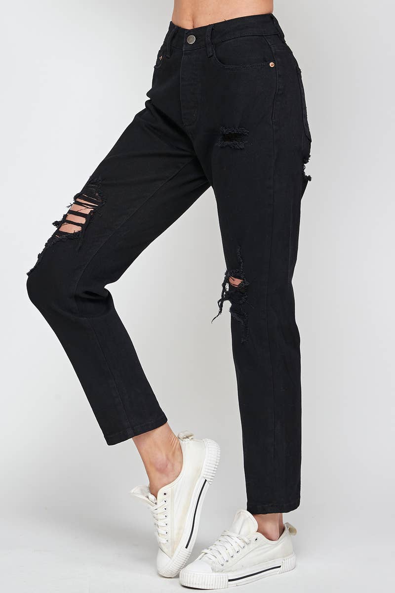 JEANS: White - High Rise Mom Jeans