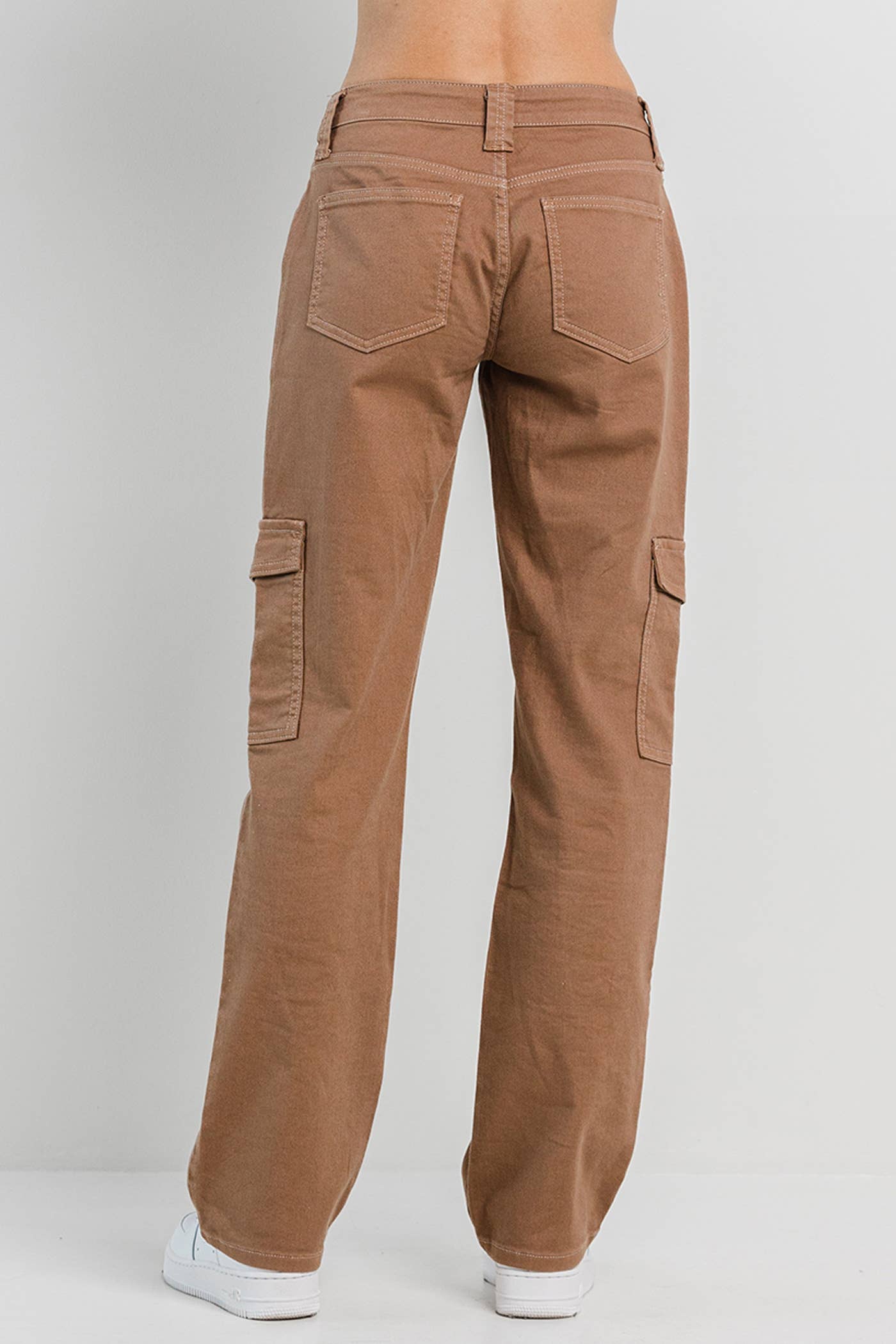 BOTTOMS: Taupe Straight Cargo Pants