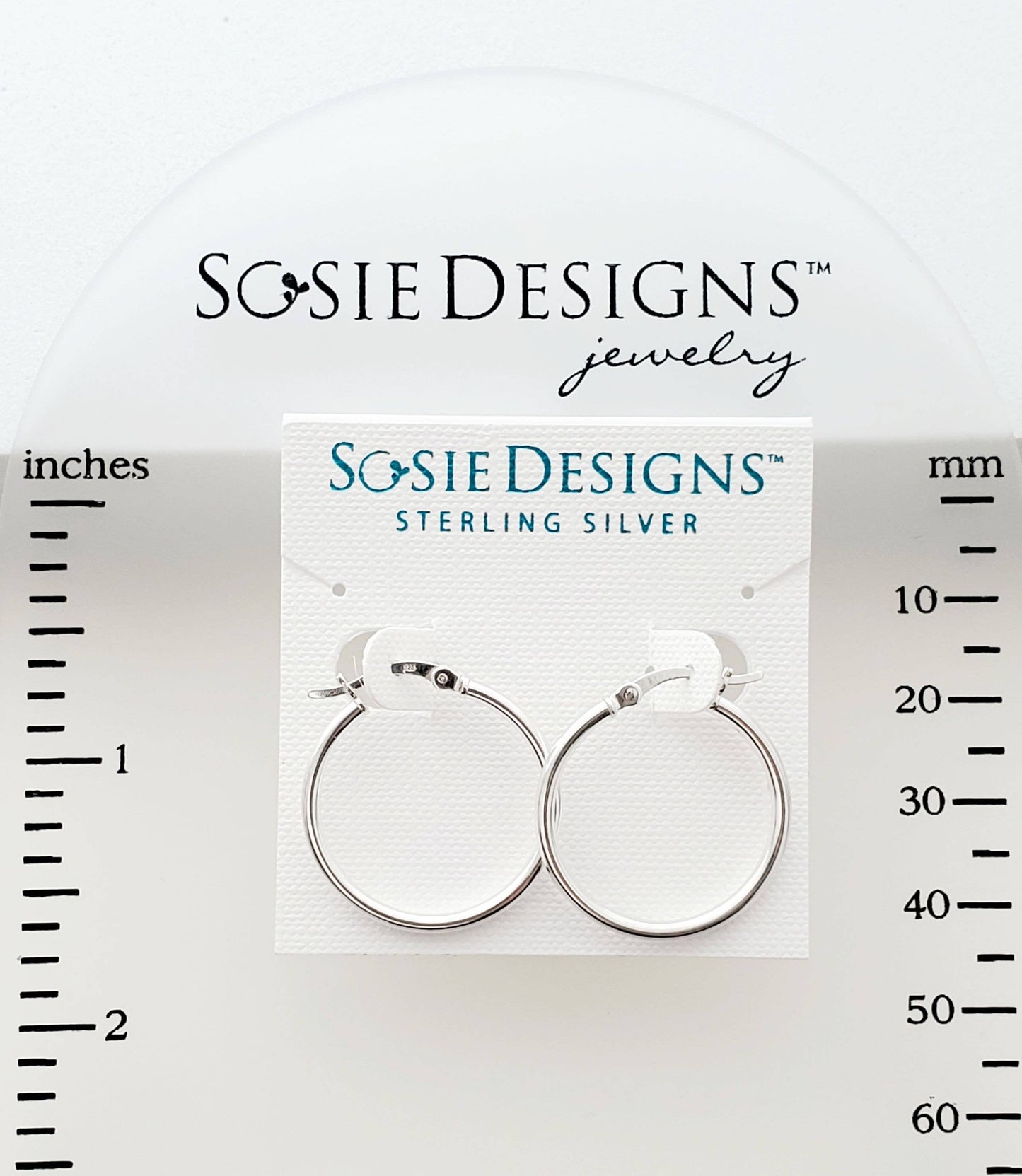 Silver Tube Hoops Earrings (25mm) - Medium