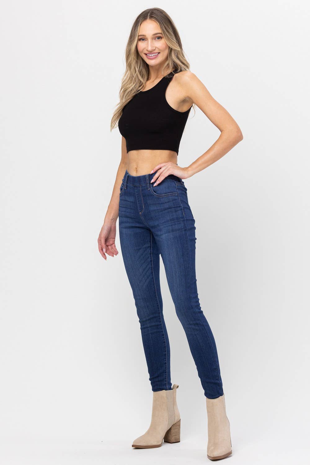 PLUS Jeans Jelly Mid Rise Pull On Skinny