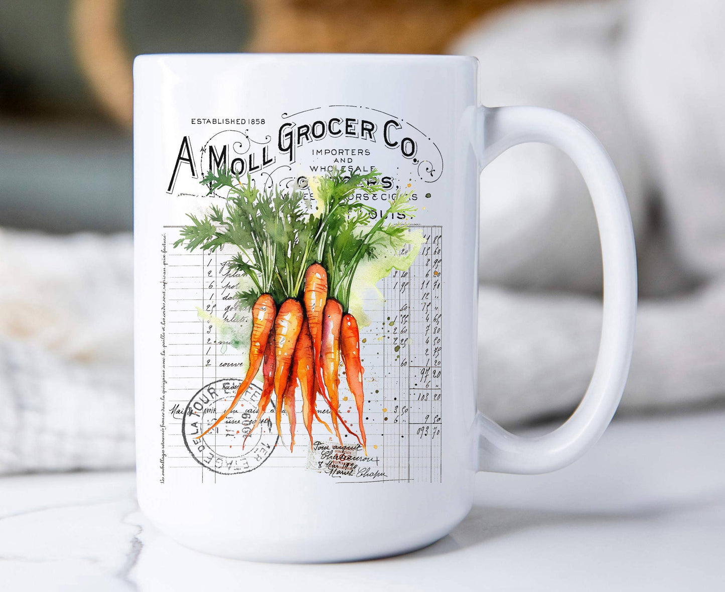 Vintage Farmhouse Carrots Vegetables Coffee Mug