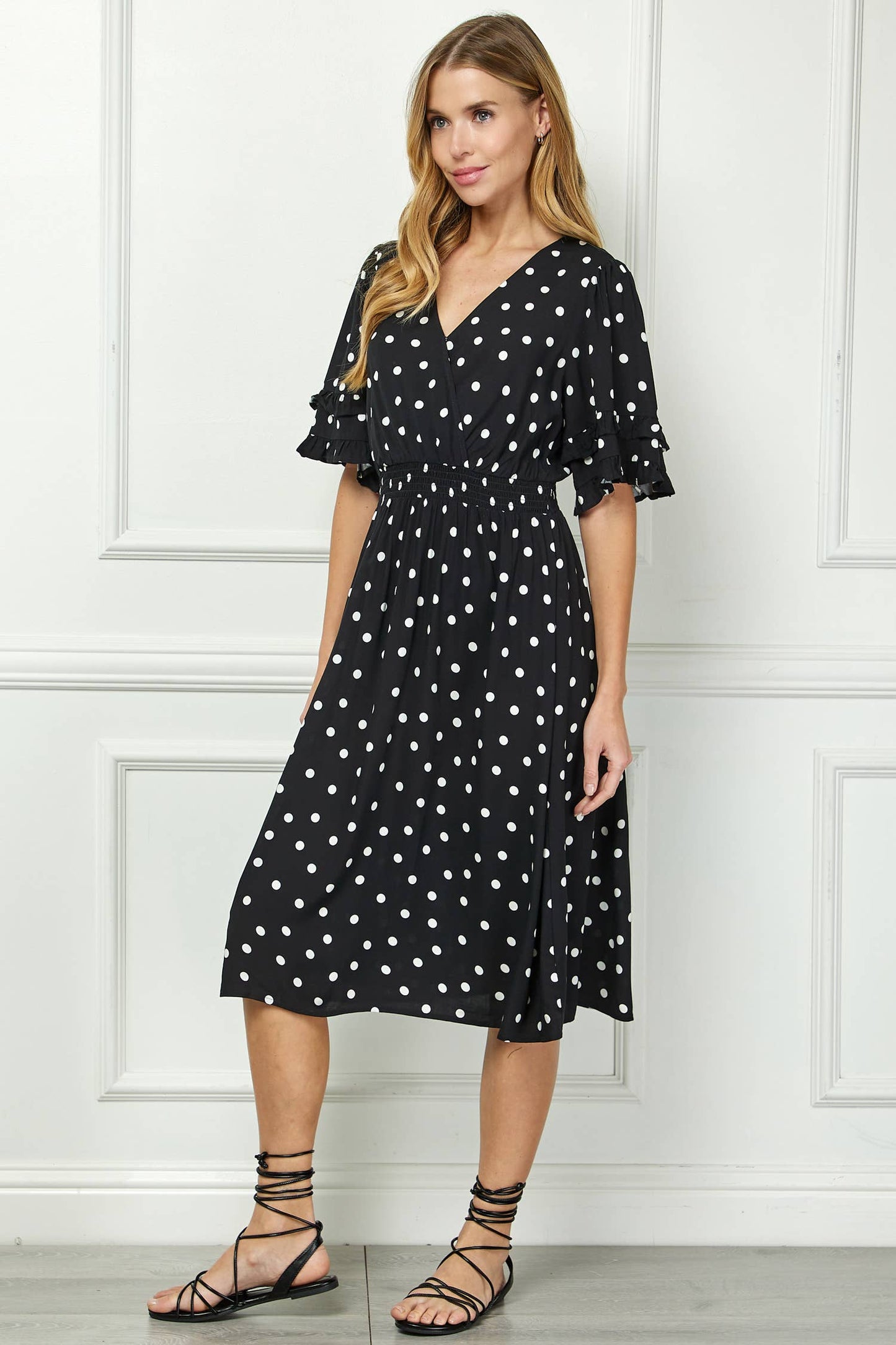 DRESS: ELEGANT KIMONO INSPIRED SURPLICE DRESS