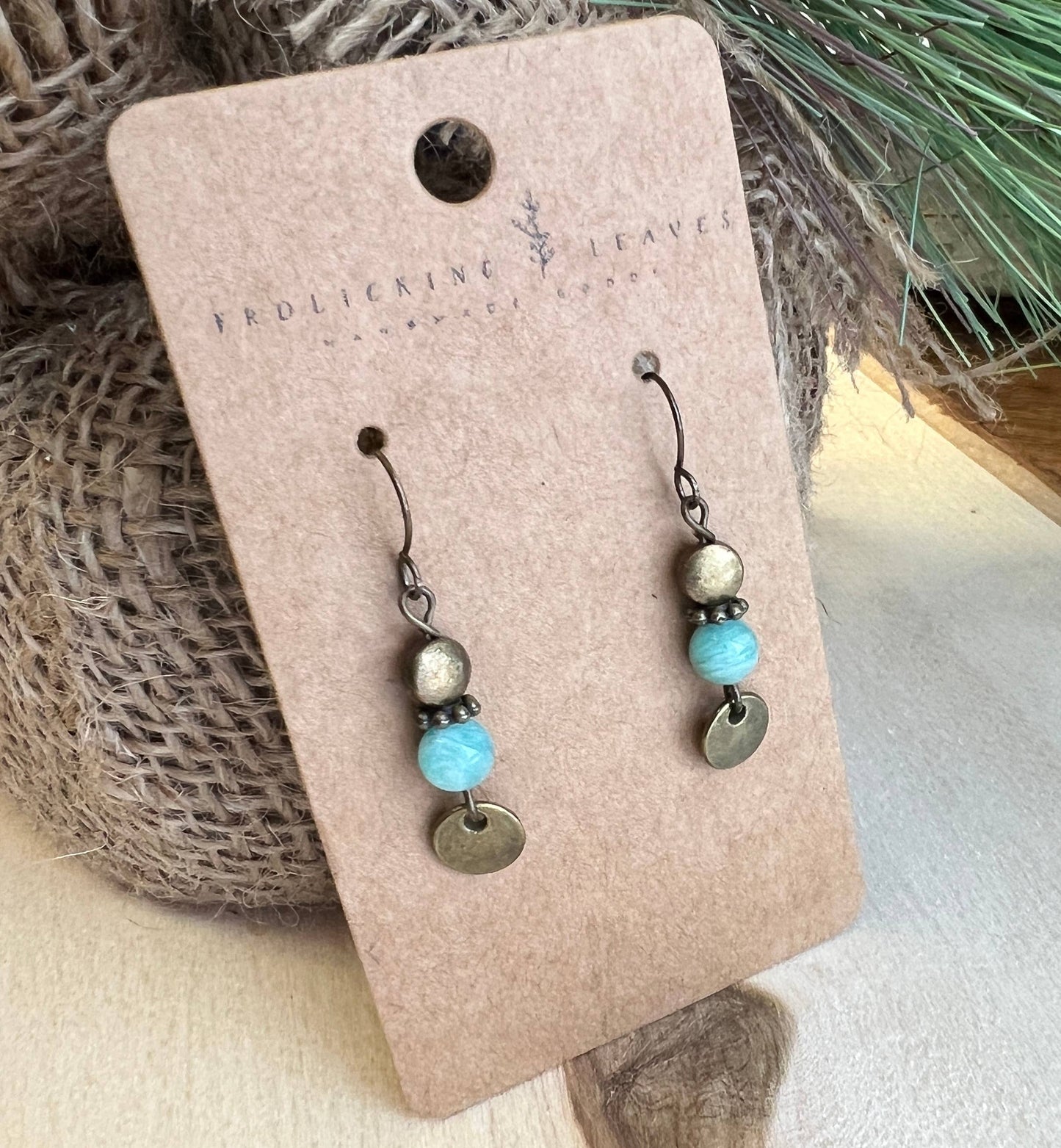 JEWELRY: Jadeite Bronze Earrings