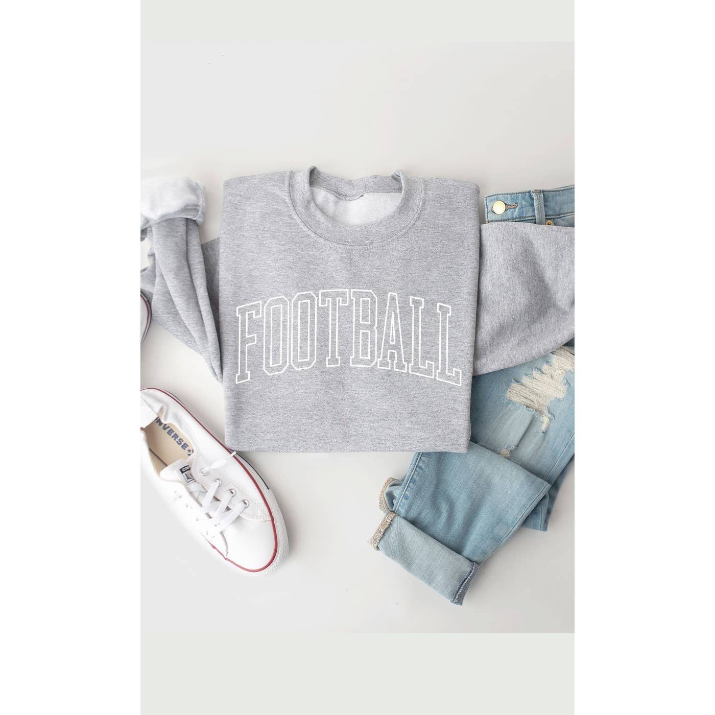 SWEATSHIRT: Retro Football Graphic Fleece Sweatshirt