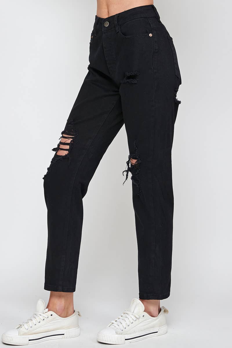 JEANS: White - High Rise Mom Jeans