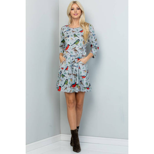 MUST HAVE DRESS: Bird Print Winter Tunic Dress