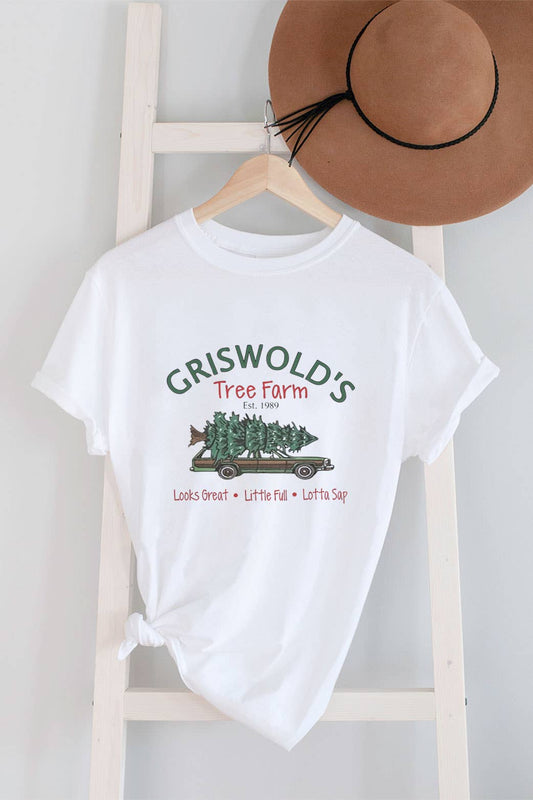 GRAPHIC TEE: Griswolds Tree Farm, Christmas, Unisex Round Neck T-Shirt