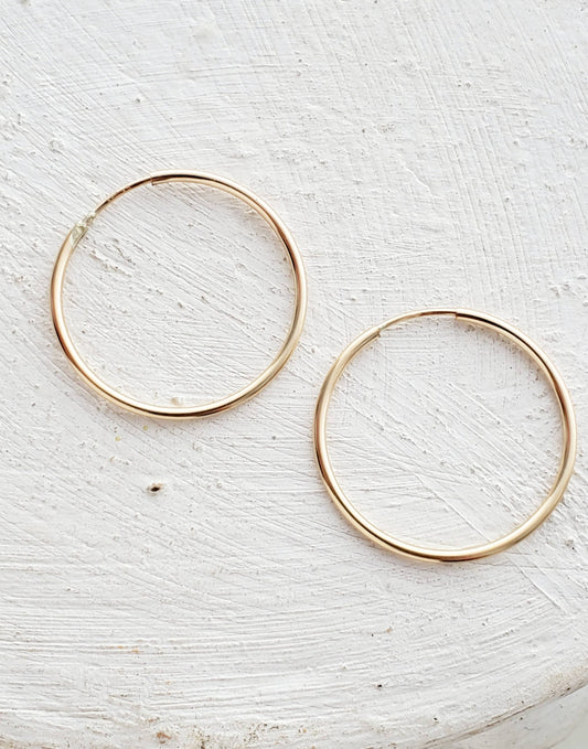 14K Gold-Filled Endless Hoops Earrings - 16 mm