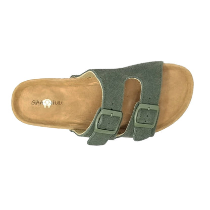Classic 2 Strap Buckled Leather Footbed Sandal