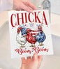Patriotic Chicka Boom Boom Swedish Dishcloth