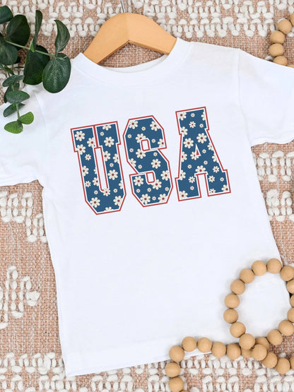 CHILDRENS: Daisy Print USA Kids Graphic Tee