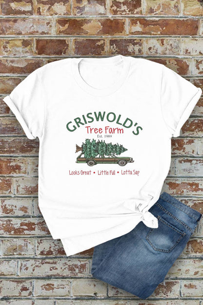 GRAPHIC TEE: Griswolds Tree Farm, Christmas, Unisex Round Neck T-Shirt
