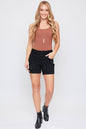 Missy Basic 3 Button Fray Cuff Shorts