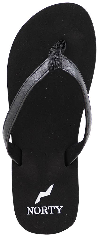 Soft Cushioned Footbed Flip Flop Thong Sandal - Black