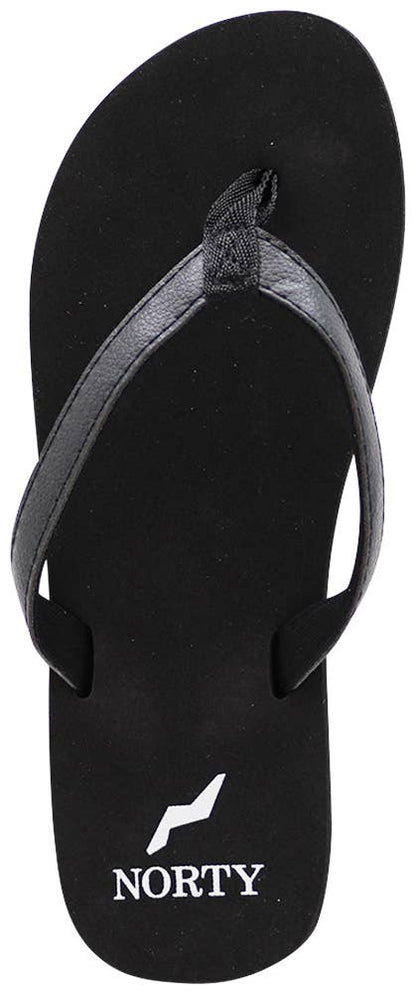 Soft Cushioned Footbed Flip Flop Thong Sandal - Black