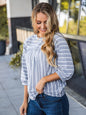 TOPS: Striped 3/4 Sleeve Esme Top