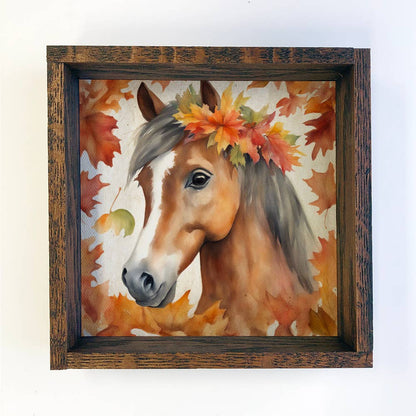 HOME: Fall Farm Animals Baby Horse - Cute Baby Animal Canvas Art