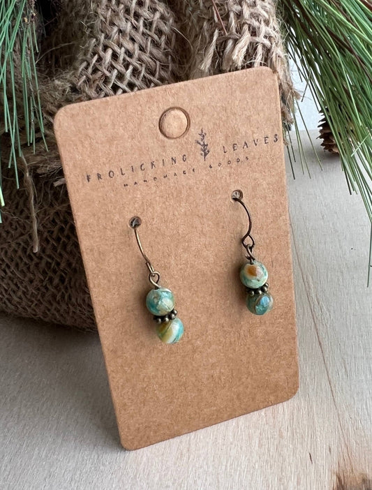 JEWELRY: Imperial Jasper & Bronze Earrings