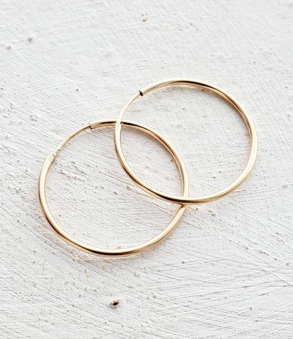 14K Gold-Filled Endless Hoops Earrings - 16 mm