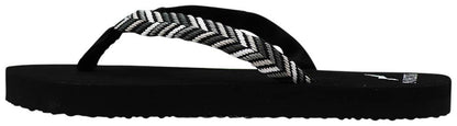 NORTY Women Footbed Flip Flop Sandal Bk/Gy Herringbone