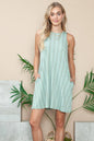 DRESS: CASUAL CREW NECK SLEEVELESS DRESS WITH POCKETS