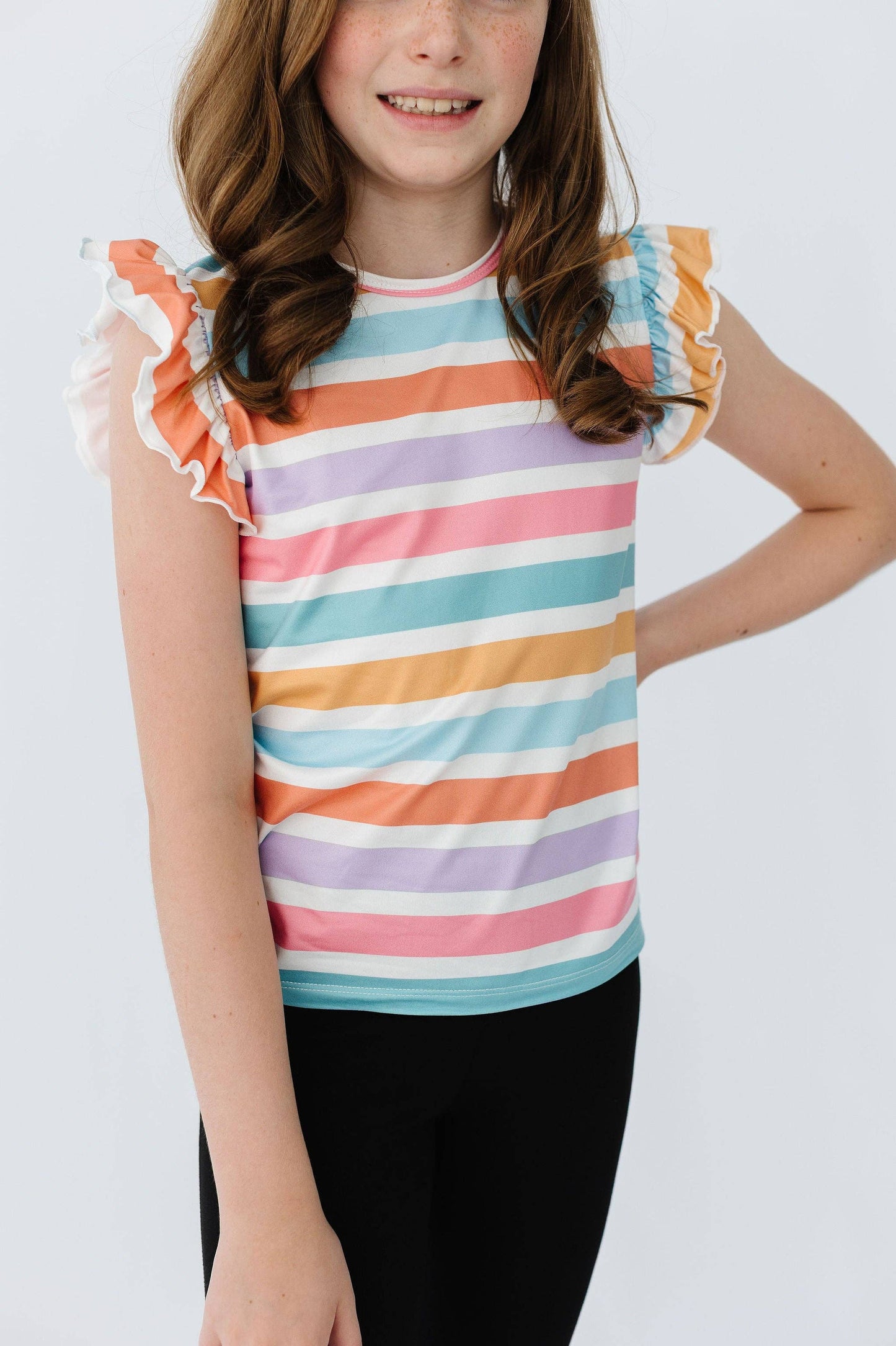 Spring Stripes Ruffle Tee