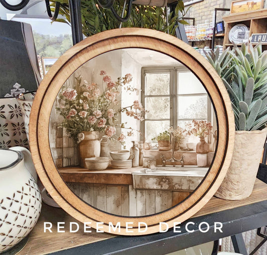 HOME: 8" Round Rustic Kitchen Art