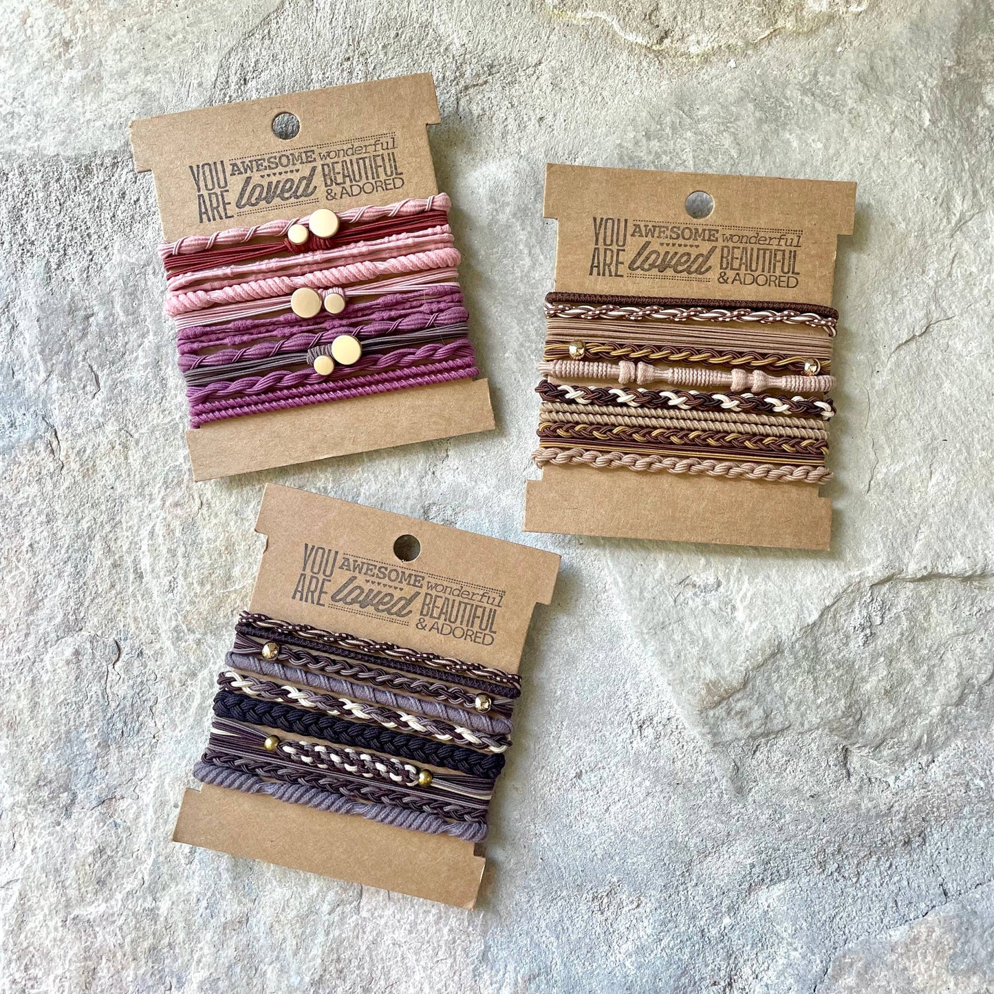 ACCESSORIES: Boho Hair Ties on Kraft Card | Black
