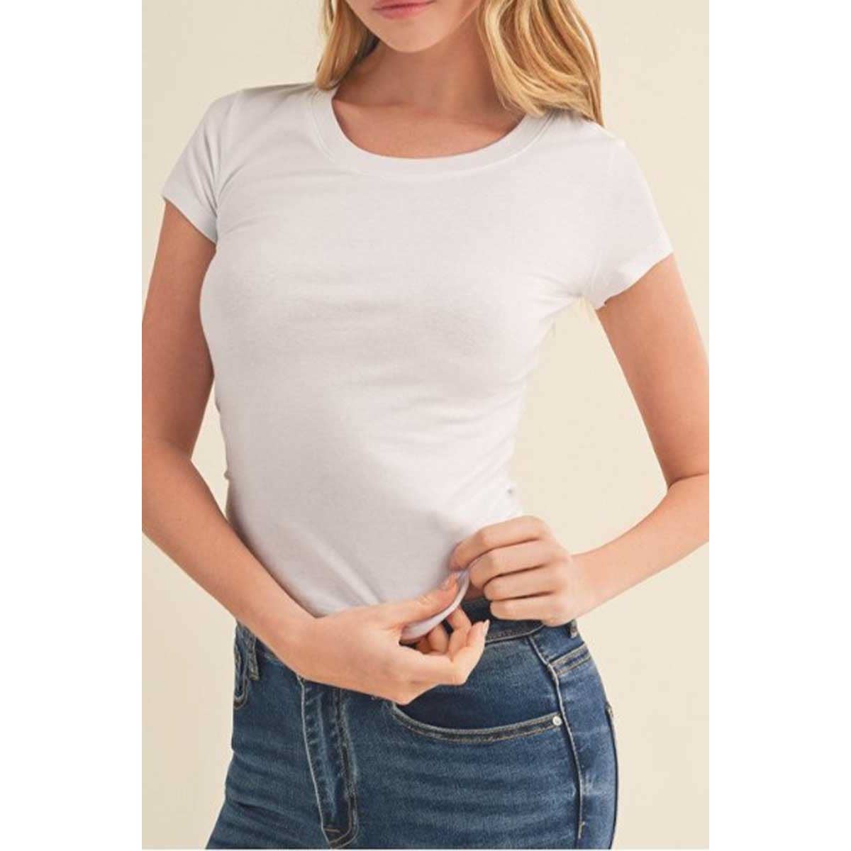 BASICS: ROUND NECK SHORT SLEEVE TOP