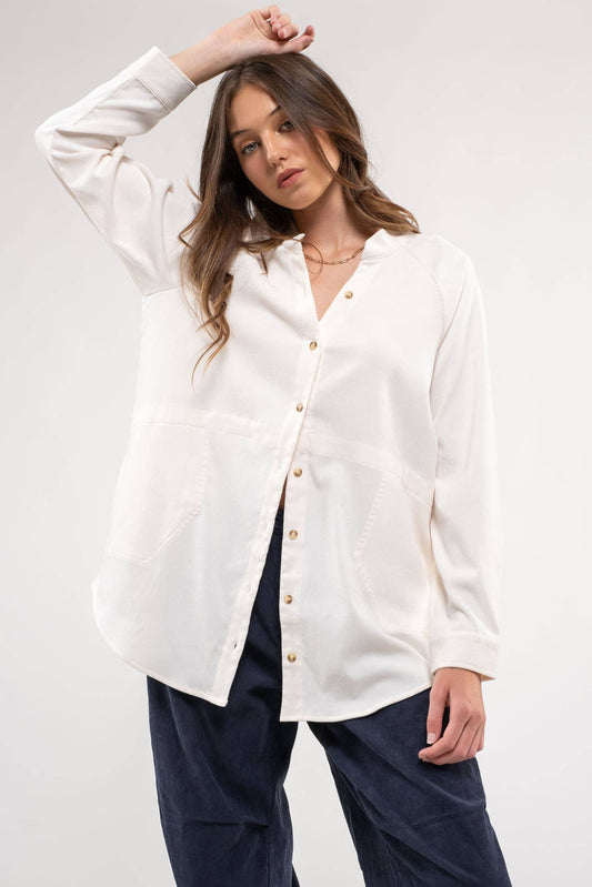 TOPS: SIDE POCKETS CORDUROY TOP