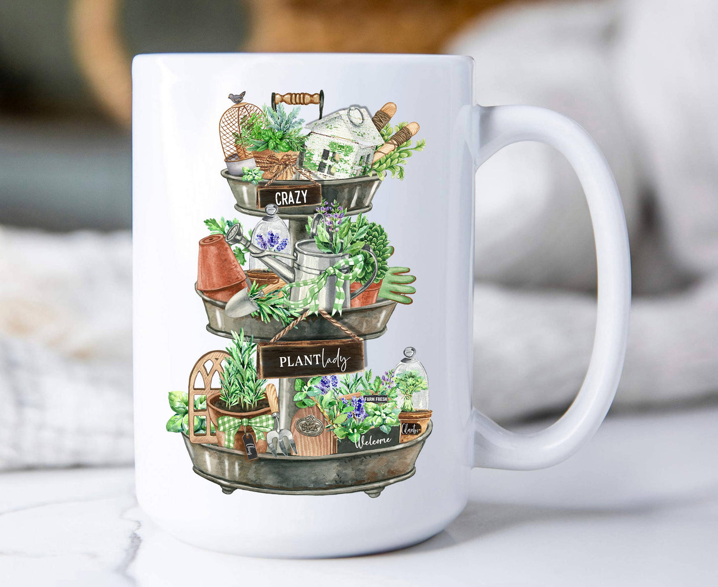 Crazy Plant Lady 3 Tier Tray Herbs Coffee Mug