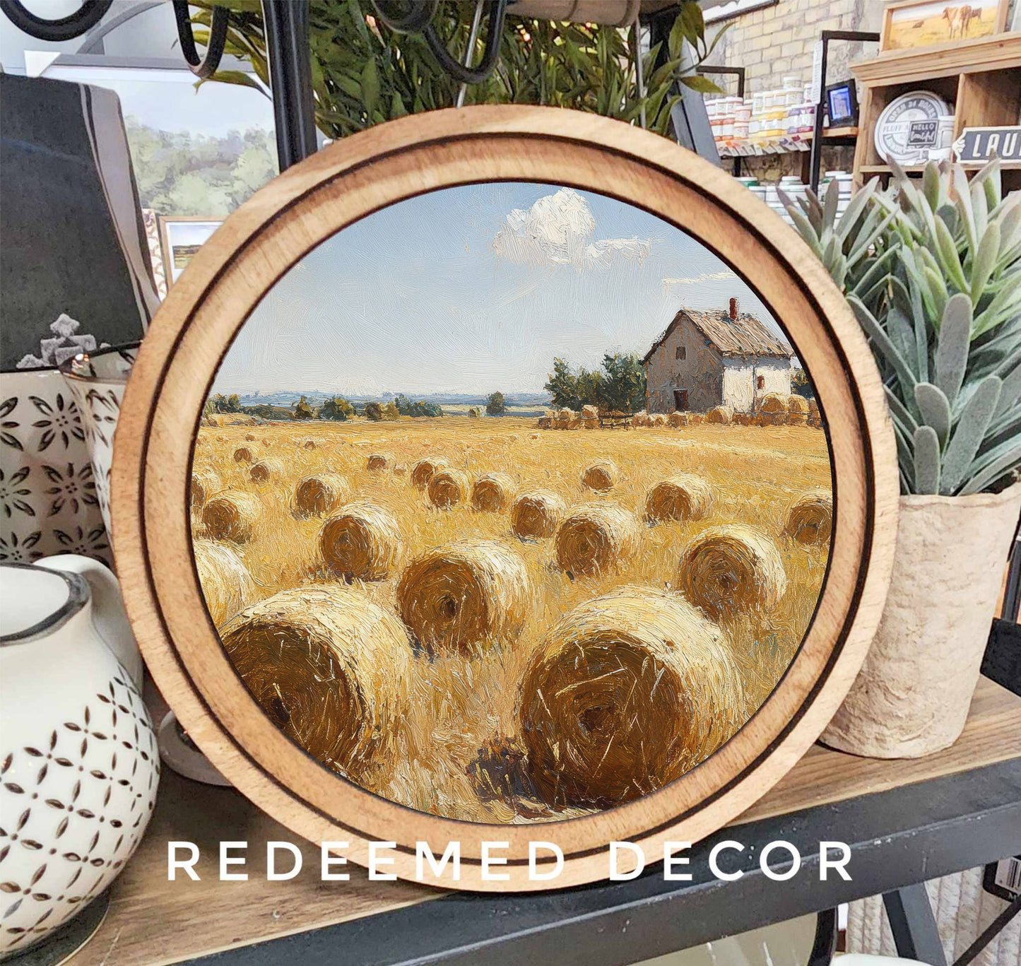 8" Round Hayfield Art