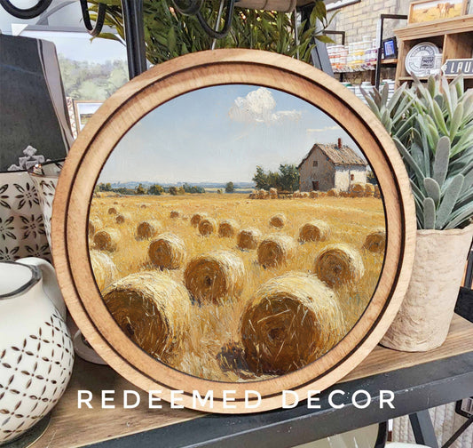 8" Round Hayfield Art