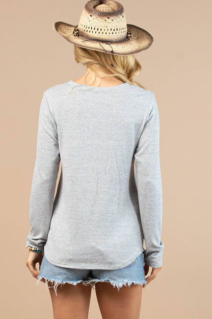 TOPS: BULL SKULL GRAPHIC LONG SLEEVE HACCI TOP
