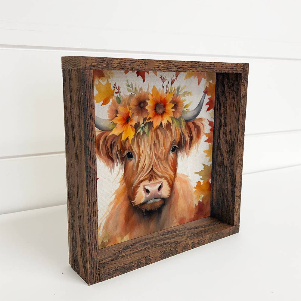 HOME: Fall Farm Highland Cow - Cute Animal Wall Art - Highland Cow