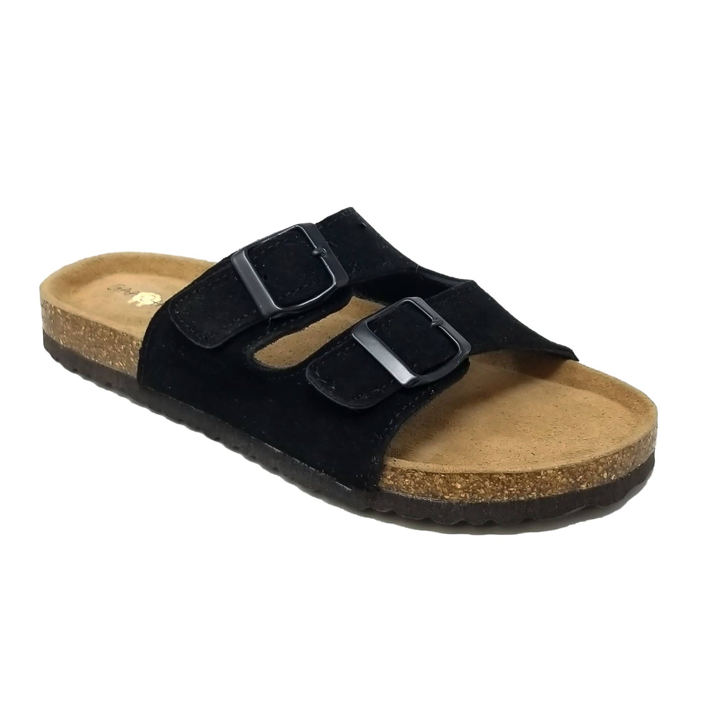 Classic 2 Strap Buckled Leather Footbed Sandal