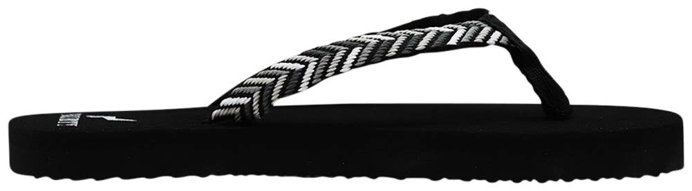 NORTY Women Footbed Flip Flop Sandal Bk/Gy Herringbone