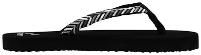 NORTY Women Footbed Flip Flop Sandal Bk/Gy Herringbone
