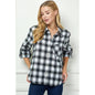 TOPS: PLAID FLANNEL ROLL SLEEVES  COLLAR NECK SHIRTS