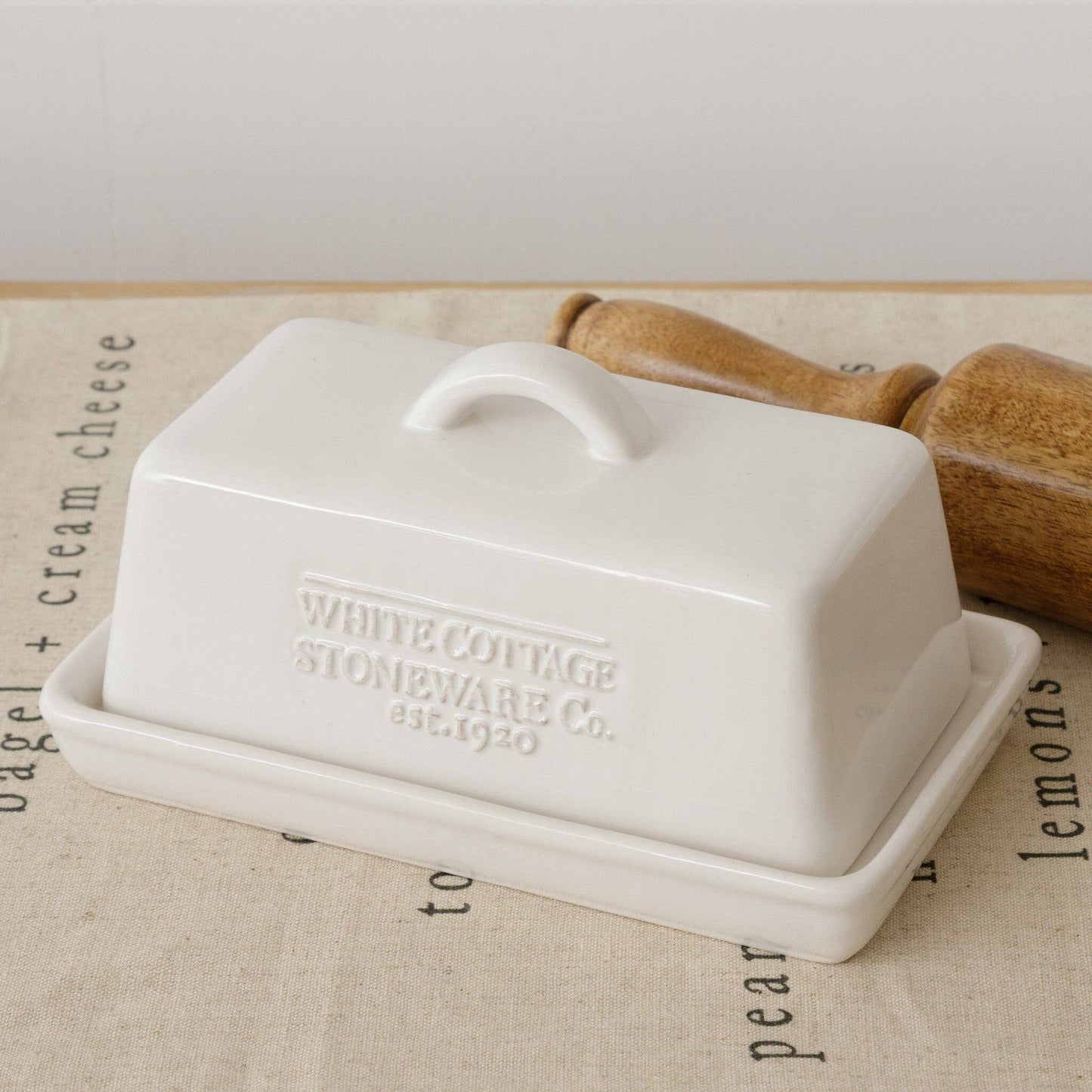 White Cottage Ceramic Butter Dish (PC)