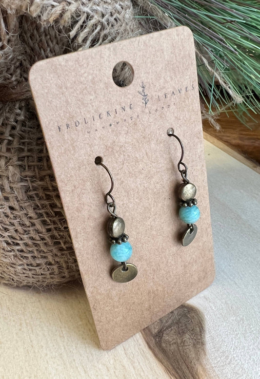 JEWELRY: Jadeite Bronze Earrings 