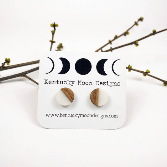 JEWELRY: White Bohemian Stud Posts + Wood Resin Studs + Minimalist