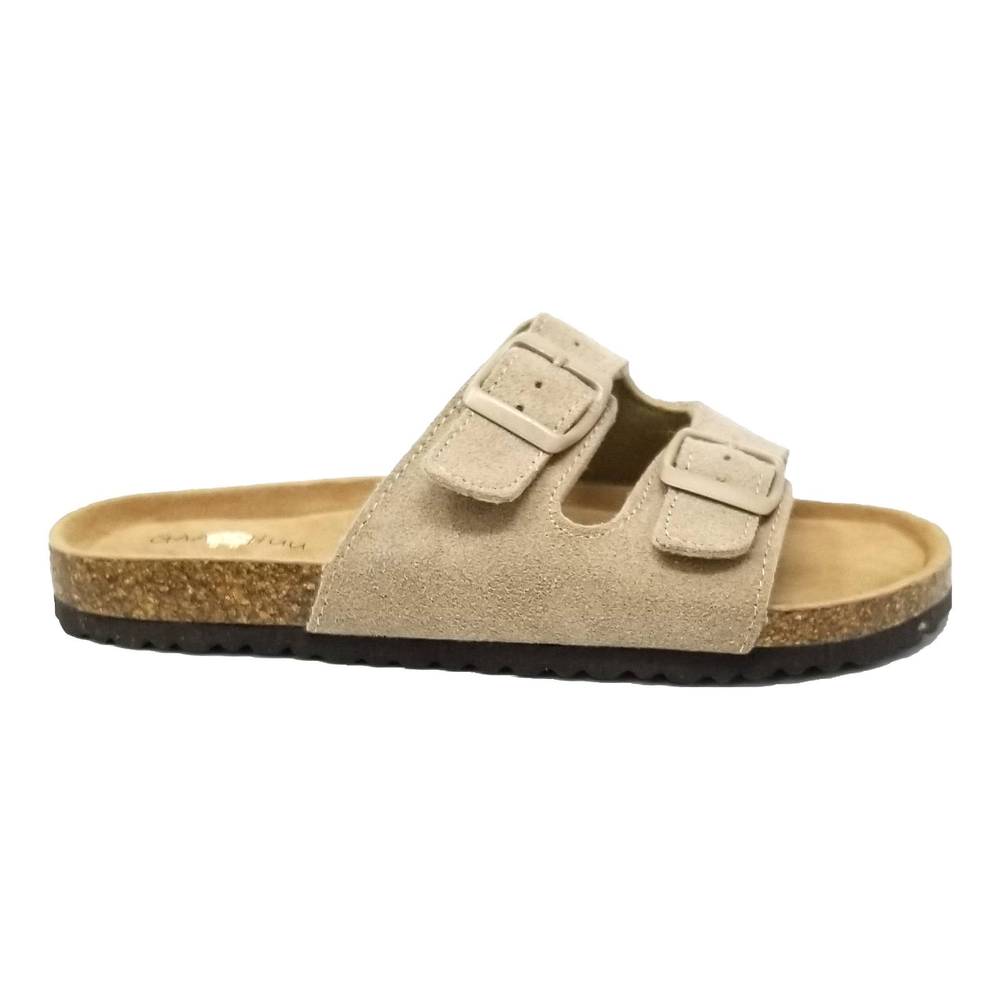 Classic 2 Strap Buckled Leather Footbed Sandal