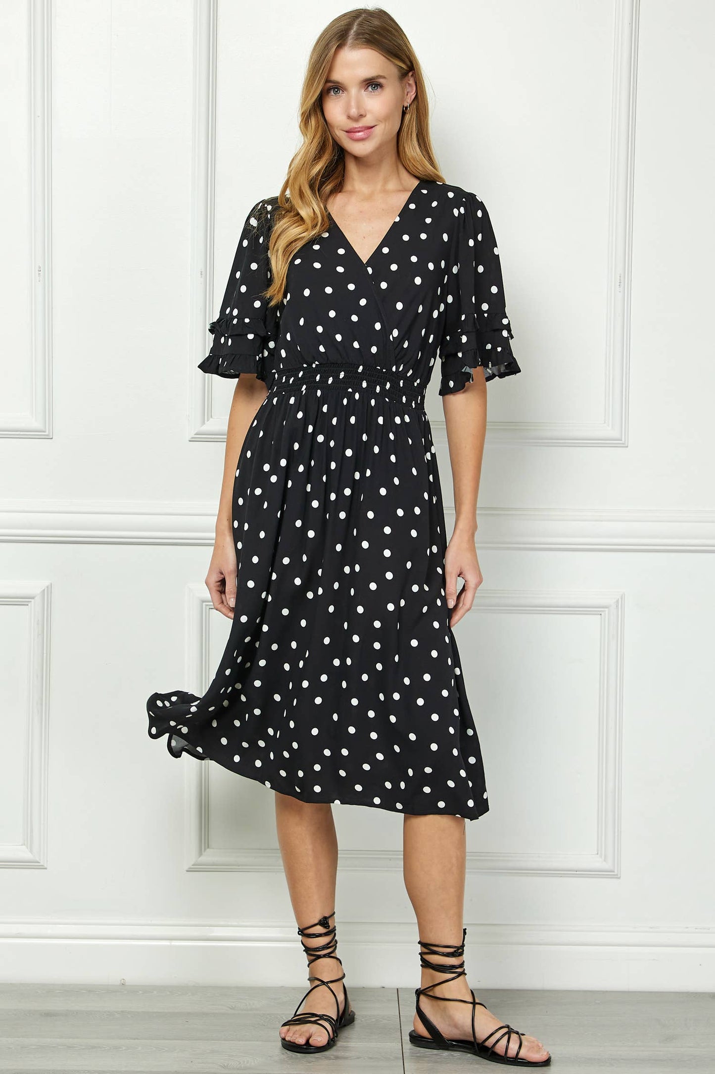 DRESS: ELEGANT KIMONO INSPIRED SURPLICE DRESS